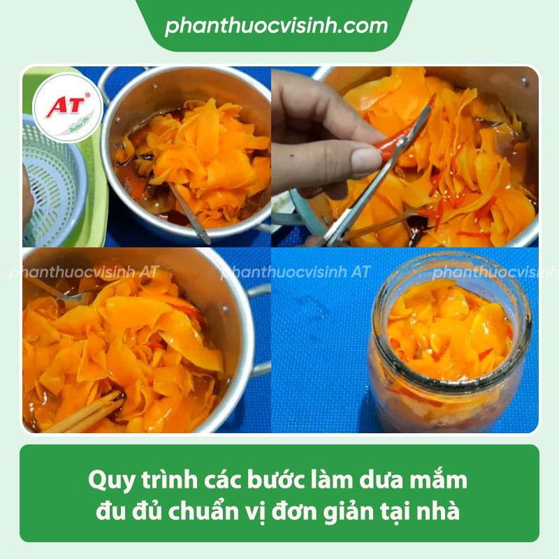 Cách làm dưa mắm đu đủ giòn ngon, đơn giản tại nhà 3 Cách làm dưa mắm đu đủ giòn ngon, đơn giản tại nhà