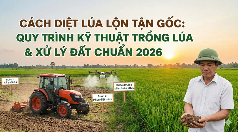 Cách Diệt Lúa Lộn Tận Gốc: Quy Trình Kỹ Thuật Trồng Lúa & Xử Lý Đất Chuẩn 2026