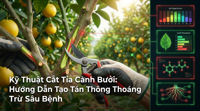 Kỹ Thuật Cắt Tỉa Cành Bưởi: Hướng Dẫn Tạo Tán Thông Thoáng Trừ Sâu Bệnh