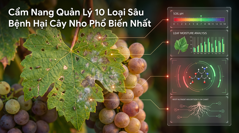 Cẩm Nang Quản Lý 10 Loại Sâu Bệnh Hại Cây Nho Phổ Biến Nhất