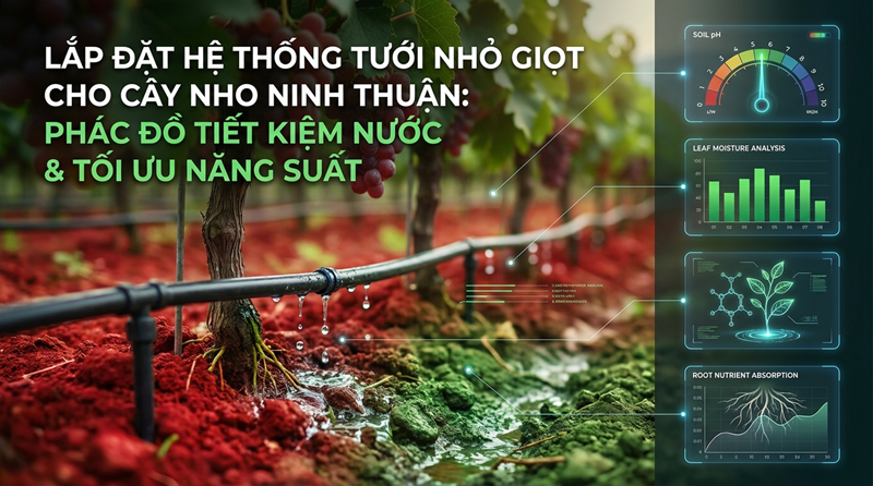 Lắp Đặt Hệ Thống Tưới Nhỏ Giọt Cho Cây Nho Ninh Thuận: Phác Đồ Tiết Kiệm Nước & Tối Ưu Năng Suất