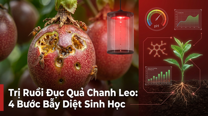 Trị Ruồi Đục Quả Chanh Leo: 4 Bước Bẫy & Diệt Sinh Học Không Hóa Chất