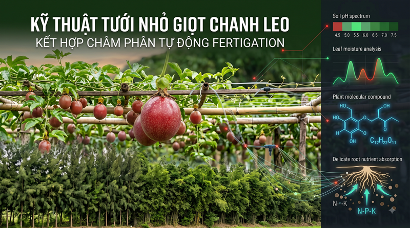 Kỹ Thuật Tưới Nhỏ Giọt Chanh Leo Kết Hợp Châm Phân Tự Động Fertigation