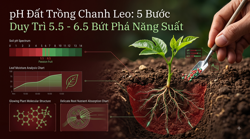 pH Đất Trồng Chanh Leo: 5 Bước Duy Trì 5.5 – 6.5 Bứt Phá Năng Suất