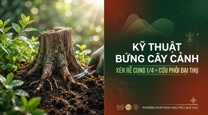 Kỹ Thuật Bứng Cây Cảnh: Xén Rễ Cung 1/4 Cứu Phôi Đại Thụ